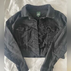 Wild Fable Cropped Distressed Jean Jacket